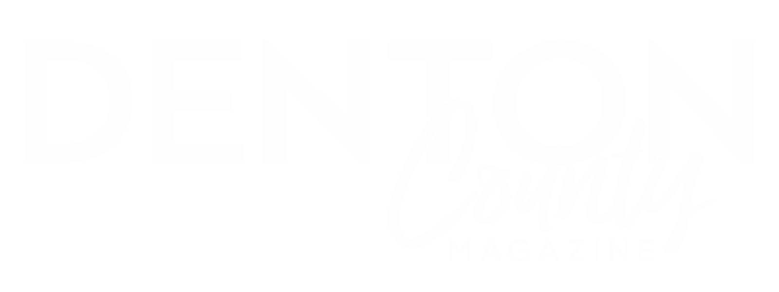 White text on a light gray background reads DENTON County MAGAZINE in bold and script fonts.